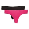 thumbnail image 3 of No Boundaries Women's Seamless Thong 2-Pack, 3 of 3