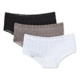 thumbnail image 3 of George Women's Lace Trim Jacquard Hipsters 3-Pack, 3 of 3