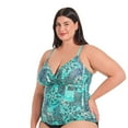 thumbnail image 2 of Krista Plus Women's V Neck Crossover Tankini Swim Top with Adjustable Straps and Bust Support, 2 of 7