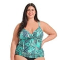 thumbnail image 1 of Krista Plus Women's V Neck Crossover Tankini Swim Top with Adjustable Straps and Bust Support, 1 of 7