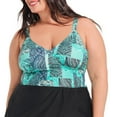 thumbnail image 4 of Krista Plus Women's Crossover V neck One Piece Swim Dress with Two-way Adjustable straps, 4 of 9