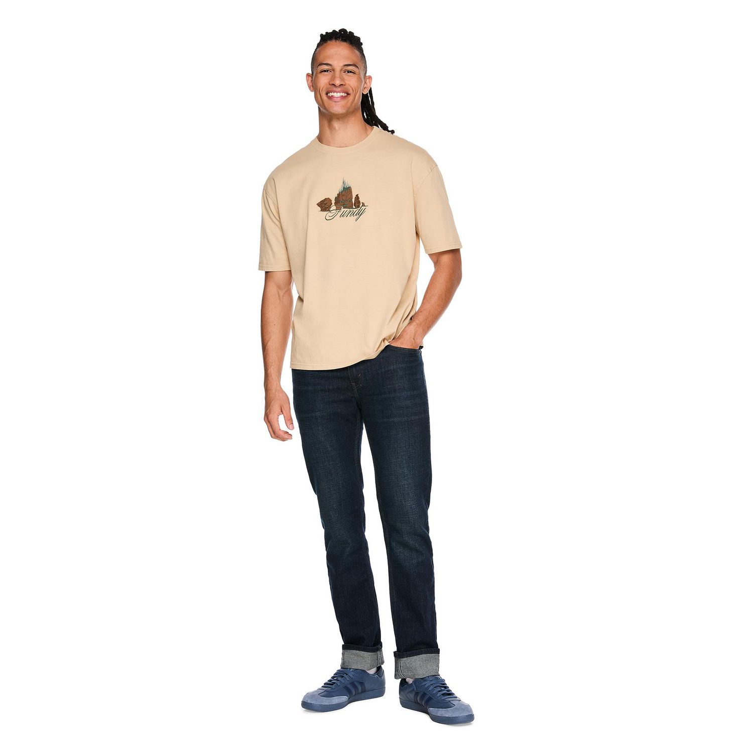 T-shirt à imprimé graphique délavé Canadiana collection non genrée pour adultes