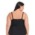 thumbnail image 2 of Haut de tankini évasé à col montant et empiècement en maille pour femme Krista Plus, 2 of 7