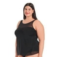 thumbnail image 3 of Haut de tankini évasé à col montant et empiècement en maille pour femme Krista Plus, 3 of 7