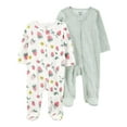 thumbnail image 1 of Carter's Child of Mine Baby Girls' Berry  Sleep N Play Set, 2-Pack, 1 of 3