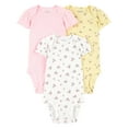 thumbnail image 1 of Carter's Child of Mine Baby Girls' Pink/Yellow Bodysuits, 3-Pack, Sizes Preemie-18 Months, 1 of 4
