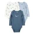 thumbnail image 1 of Carter's Child of Mine Baby Boys' Blue/White Bodysuits, 3-Pack, Sizes Preemie-18 Months, 1 of 4