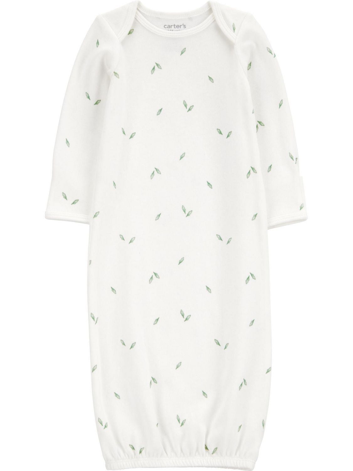 Carter's Child of Mine Baby Gown White Leaves