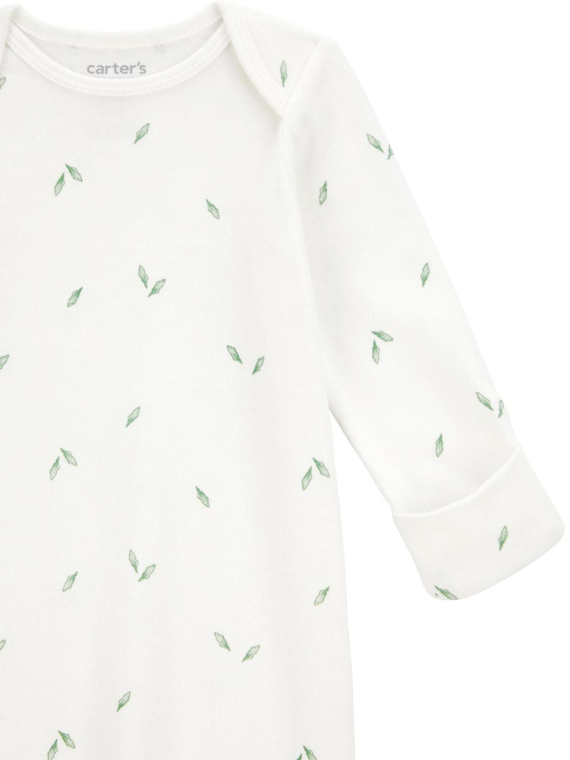 Carter's Child of Mine Baby Gown White Leaves