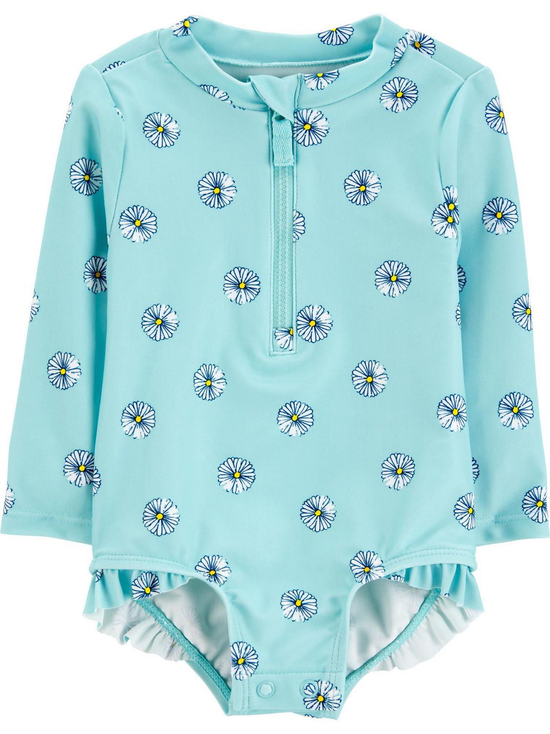 Carter's Child of Mine Baby Girls' Blue Flower 1 Piece, Sizes 0-3months - 24months
