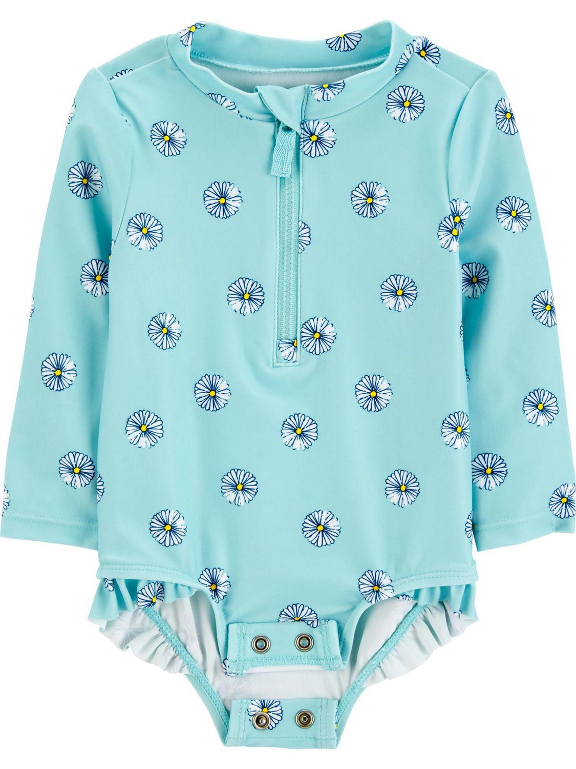 Carter's Child of Mine Baby Girls' Blue Flower 1 Piece, Sizes 0-3months - 24months