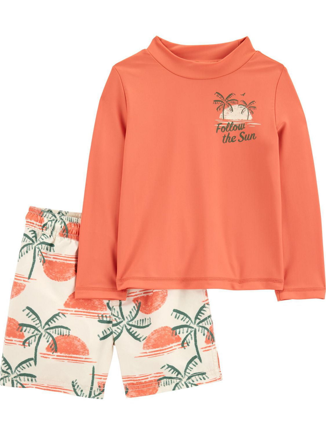 Carter's Child of Mine Baby and Toddler Boys' Orange Swimsuit Set, 2-Piece, Sizes 0/3 Months-5T