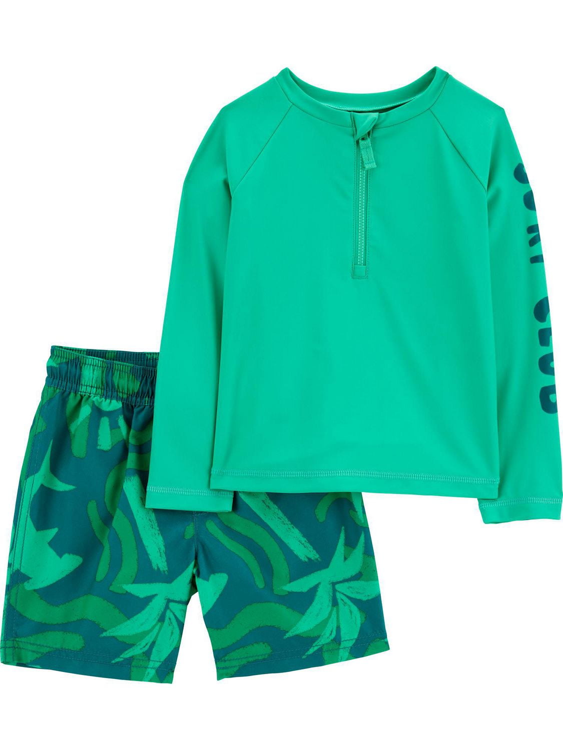 Carter's Child of Mine Baby and Toddler Boys' Green Swimsuit Set, 2-Pack, Sizes 0/3 Months-5T