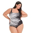 thumbnail image 1 of Krista Plus Women's Square Neck Tropical Print One Piece Swimsuit, 1 of 5