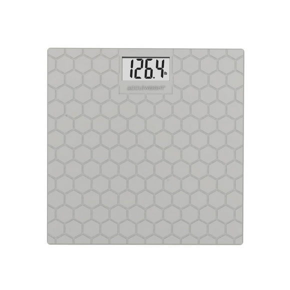 Accuweight 400 lb Silicone Digital Glass Bath Scale, Grey, Anti-slip