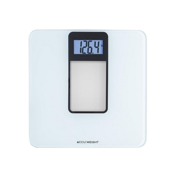 Accuweight 400 lb Digital Glass Bath Scale, Tempered Glass, Bright blue