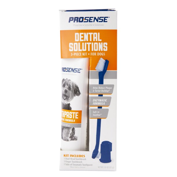 Pro·Sense Dental Solutions 3Piece Kit for Dogs with Enzymatic Formula