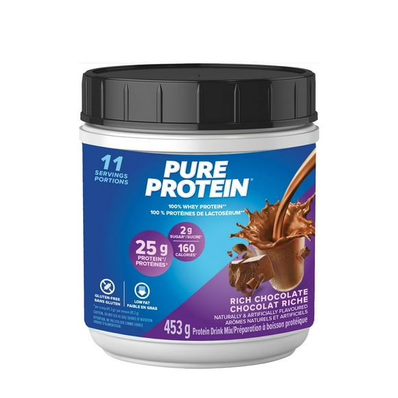 Rich Chocolate, 100% Whey Protein Powder, 25 g protein and 2 g sugar/scoop, 453 g/1 lbs, 453g