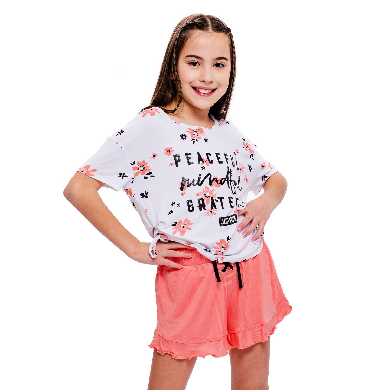 Girls Justice Mindful Short Sleeve Fashion Top