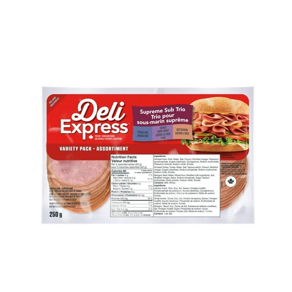 Deli Express Supreme Sub Deli Meat Variety Pack, 250 g