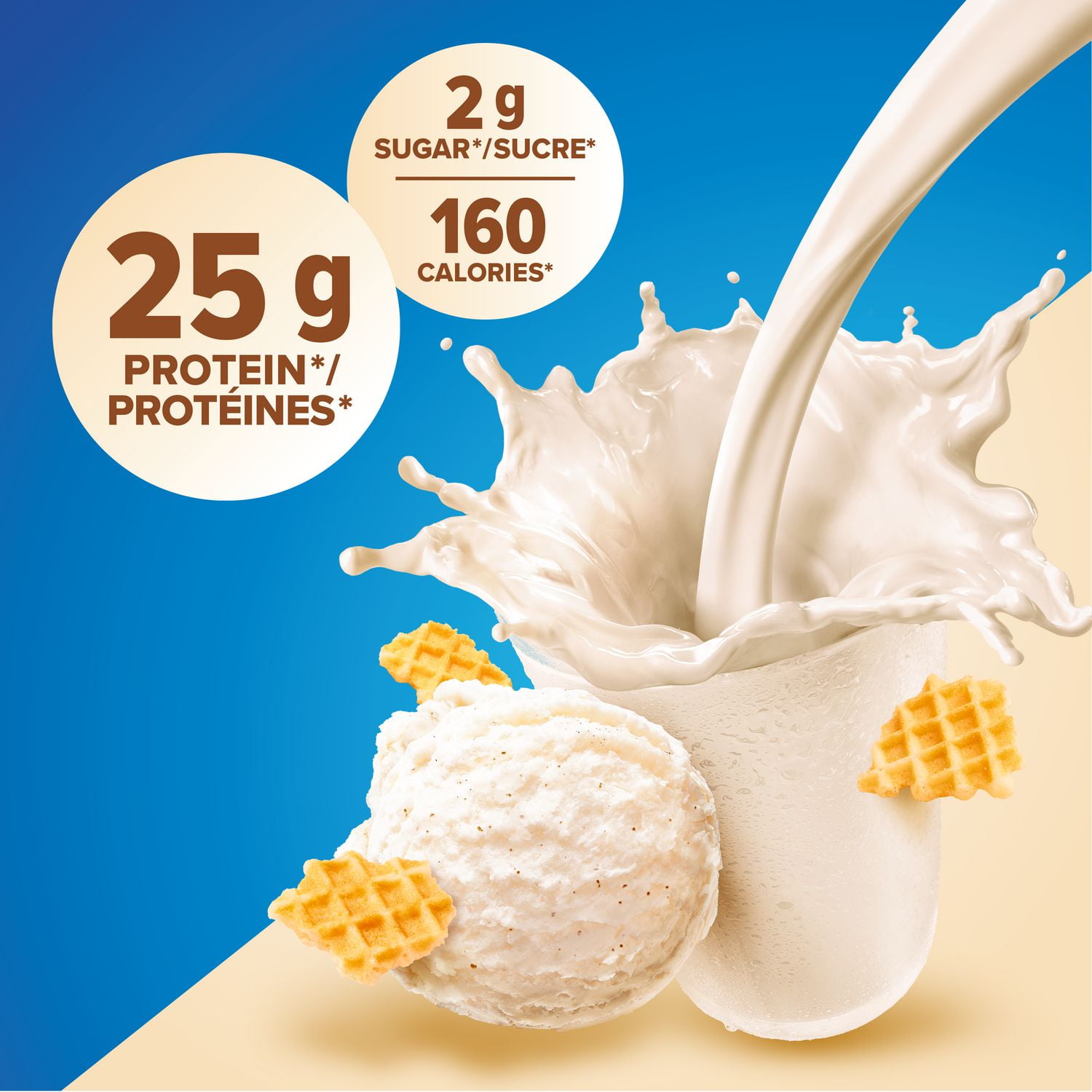 Lait frappé à la vanille, poudre de protéines de lactosérum à 100 %, 25 g de protéines et 2 g de sucre/mesure, 453 g/1 lb NOUVELLE APPARENCE! La poudre de protéines de lactosérum à 100 % Pure Protein offre un puissant mélange protéique - délicieux, pratique et à action rapide.