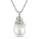 Miadora Pendentif avec perle d'eau douce blanche 6,5-7 mm et diamant 0,01 ct en or blanc 10 K, Chaîne corde 10 K 17 po – image 1 sur 1
