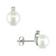 Miadora Boucles d'oreilles avec perle d'eau douce de culture blanche ronde 8-8,5 mm et diamant 0,06 ct en argent – image 1 sur 1