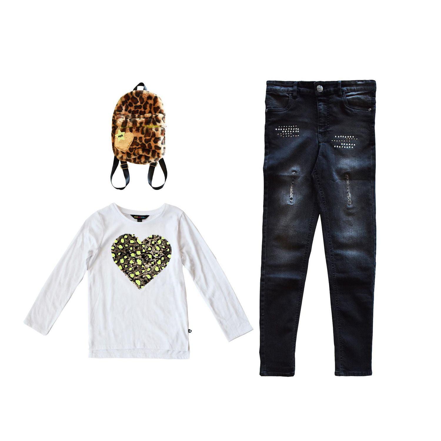 Girls Mini Pop Kids Street Studs Jeans