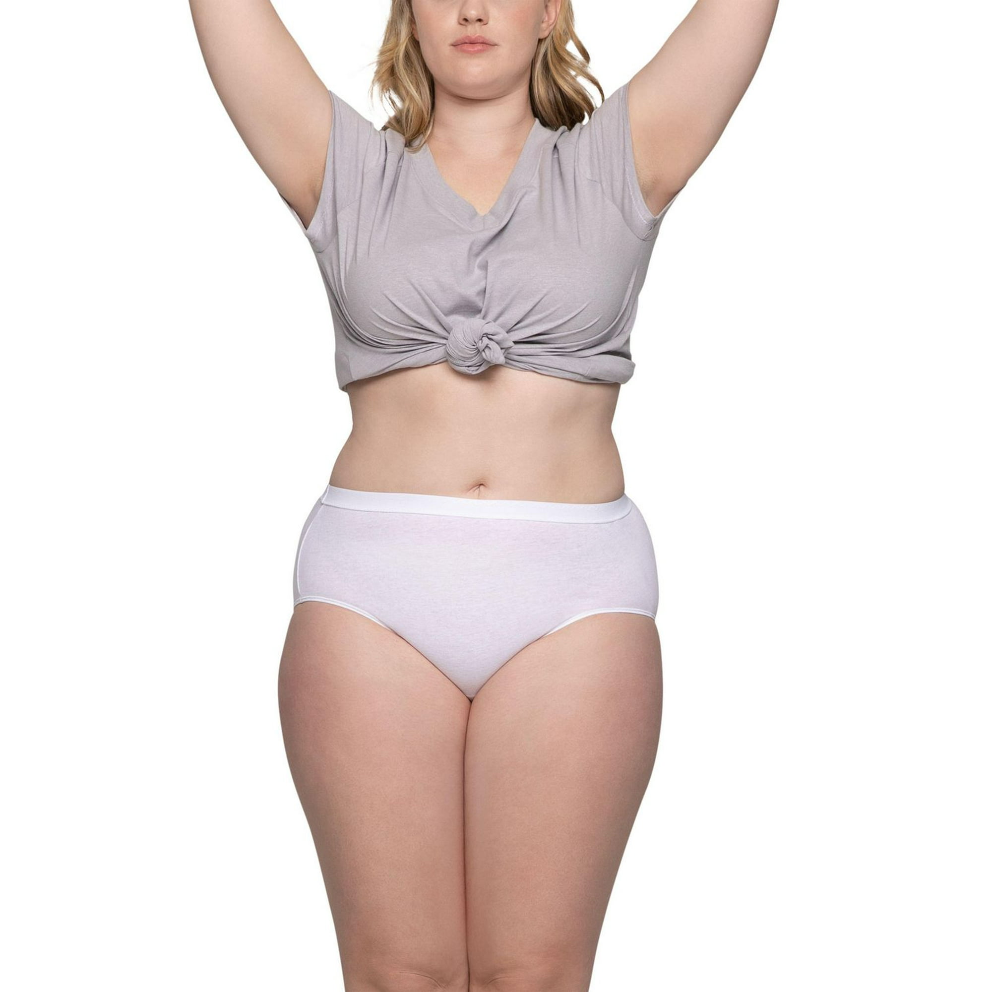 Women's Seamless Underwear (Regular & Plus, Plus Size Brief-5 Pack, 6