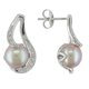 Miadora Boucles d'oreilles avec perle d'eau douce rose bouton 9-9,5 mm et diamant 0,06 ct en argent – image 1 sur 1