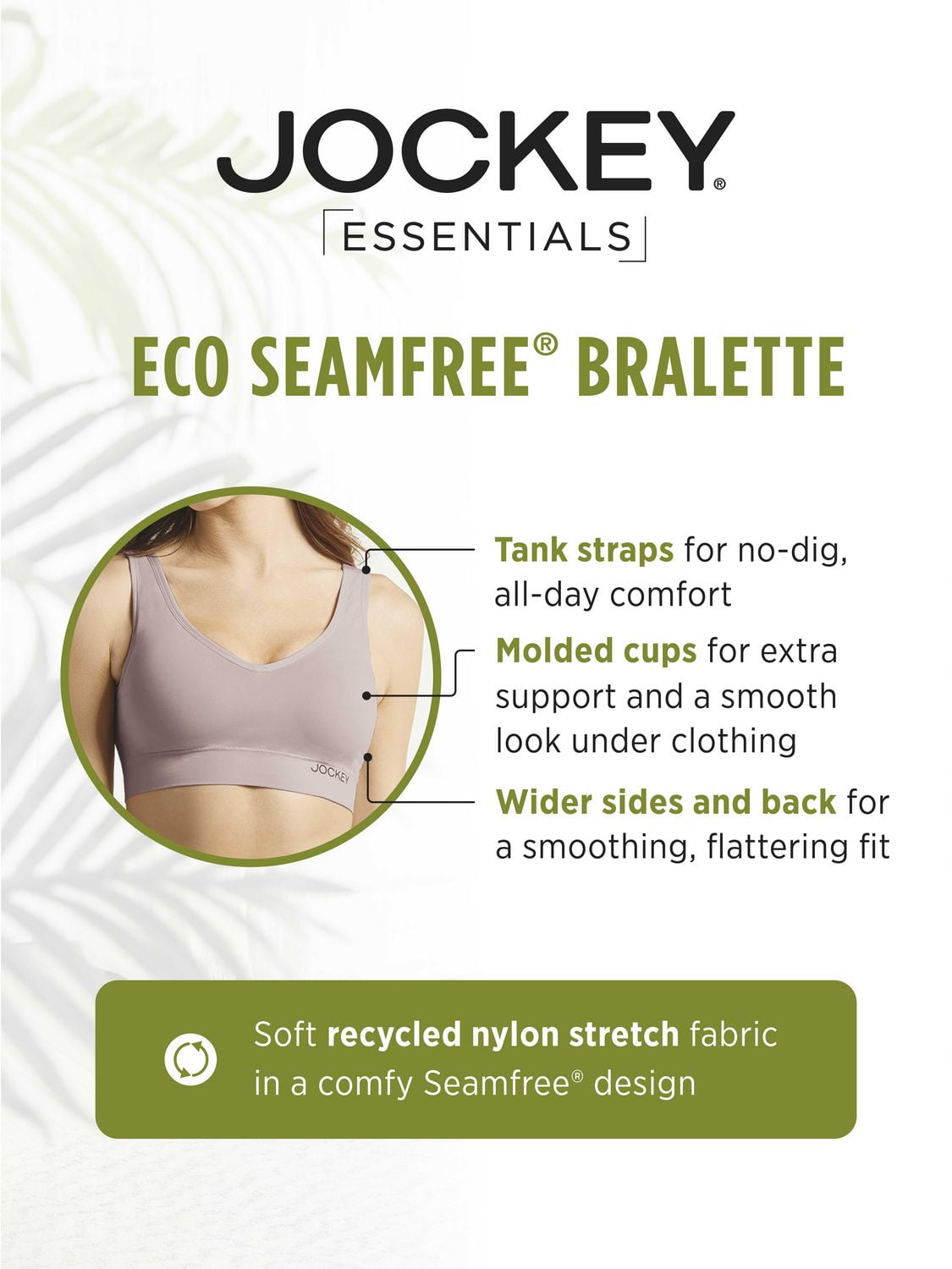 Jockey® Essentials Women's Seamfree® Eco Plunge Bralette, Bralette
