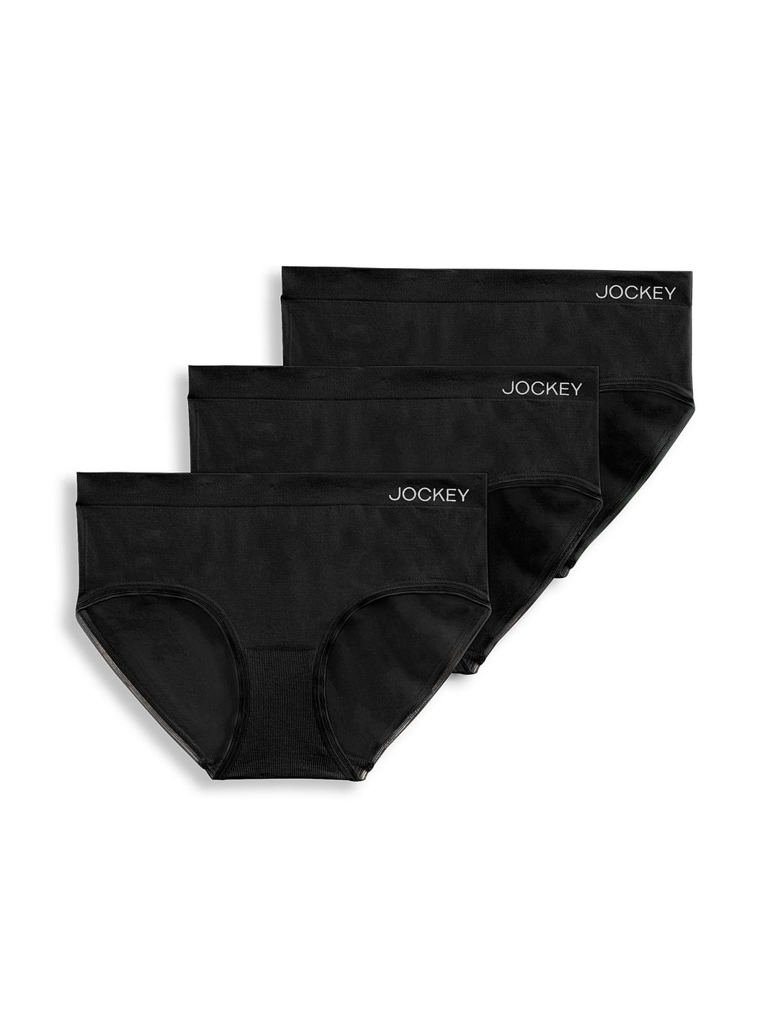 Jockey Women's Underwear Smooth & Shine Seamfree Hi Cut, Black, 4