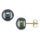 Miadora Boucles d'oreilles avec perle d'eau douce noire bouton 7-7,5 mm en or jaune 10 K – image 1 sur 1