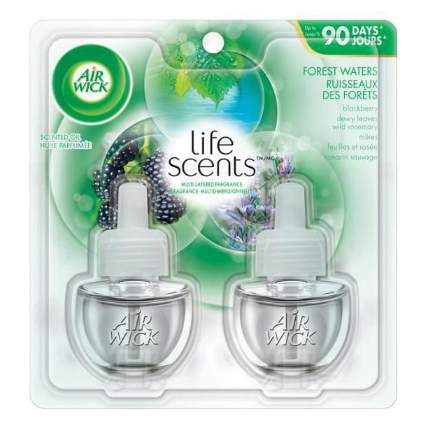 Air Wick Plug-in Air Freshener, Scented Oil Refills, Life Scents: Forest Waters, 2 Refills