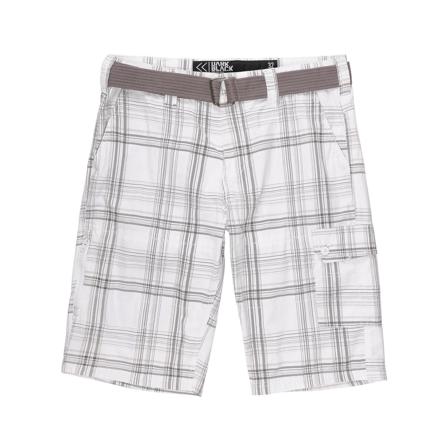 Dark Black Men's Belted Cargo Capri Short