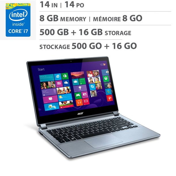 L'ordinateur portatif versatile Aspire V7-482PG-9617 d'Acer - processeur Intelᴹᴰ Coreᴹᶜ i7-4500U (1,8GHz / 3GHz avec Turbo Boost)