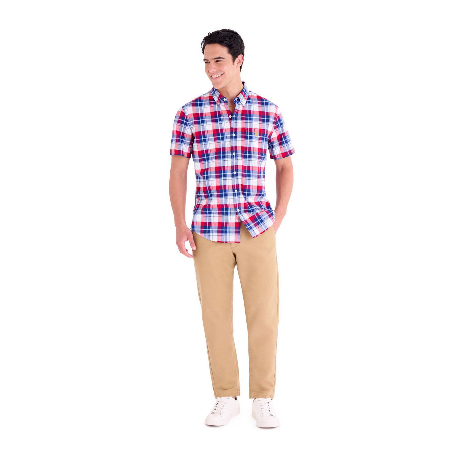 U.S. Polo Assn. Chemise boutonnée à manches courtes pour hommes