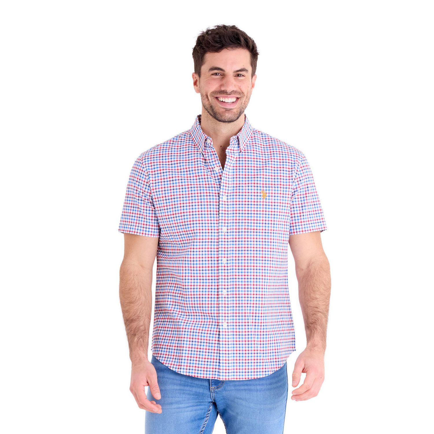 U.S. Polo Assn. Chemise boutonnée à manches courtes pour hommes