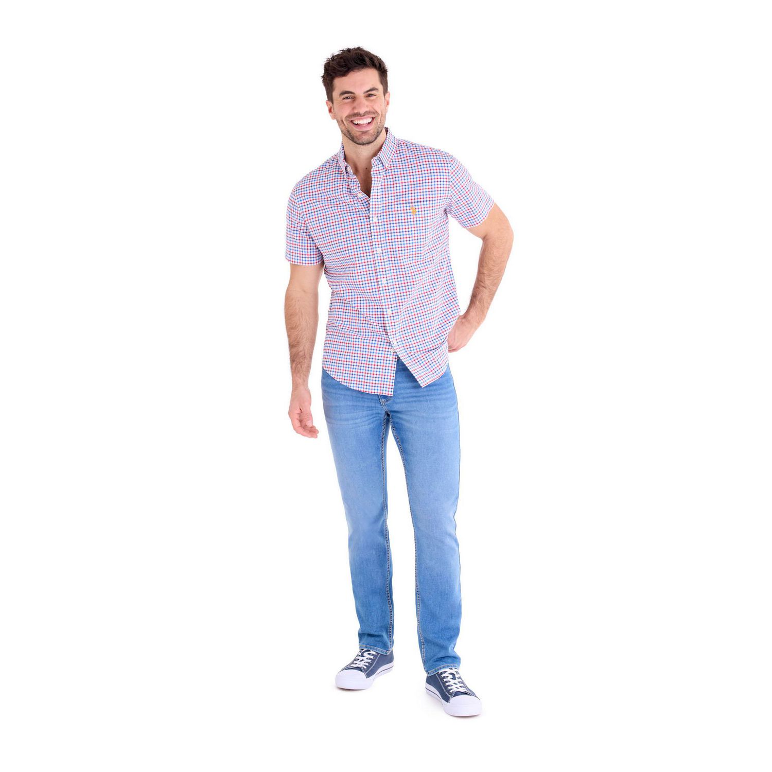U.S. Polo Assn. Chemise boutonnée à manches courtes pour hommes