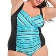 thumbnail image 4 of Krista Plus Women's Crossover V-Neck One-Piece Swimsuit, 4 of 7