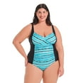 thumbnail image 1 of Krista Plus Women's Crossover V-Neck One-Piece Swimsuit, 1 of 7