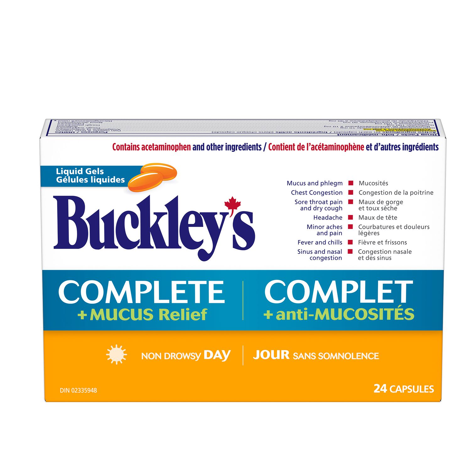 Gélules liquides Buckley Complet + Anti-mucosités, 24 unités