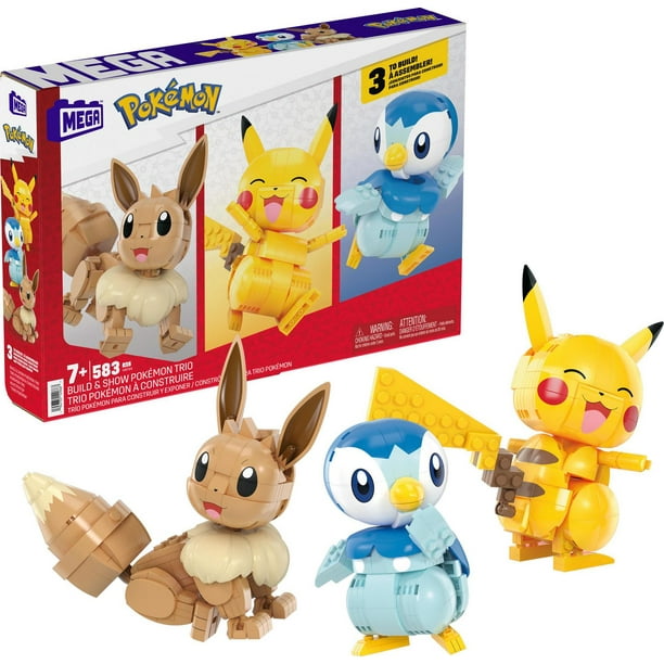 MEGA Pokémon Building Toy Kit, Build & Show with 3 Action Figures (583 ...