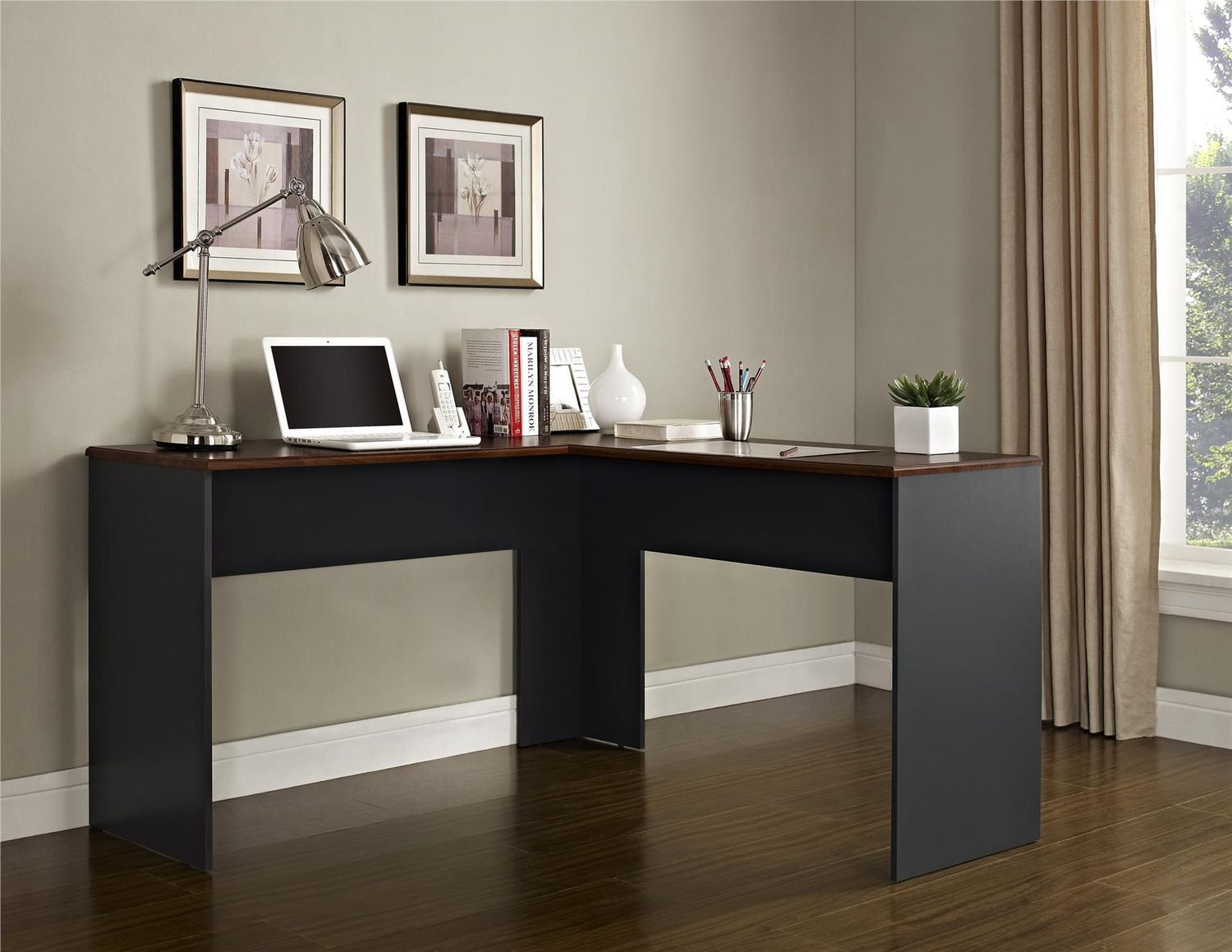 Ameriwood The Works L Shaped Desk Cherry Walmart Canada