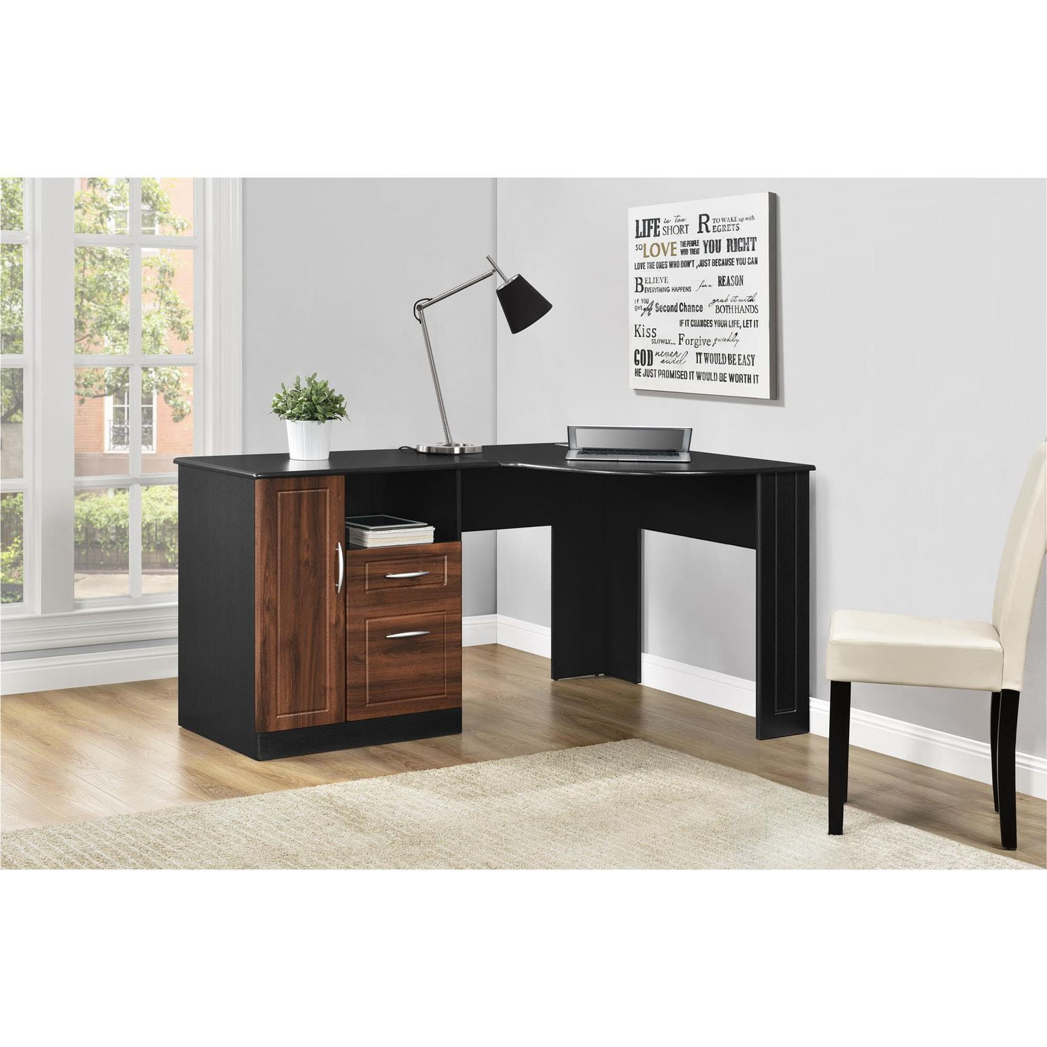 Ameriwood Avalon Corner Desk Black Cherry Walmart Canada