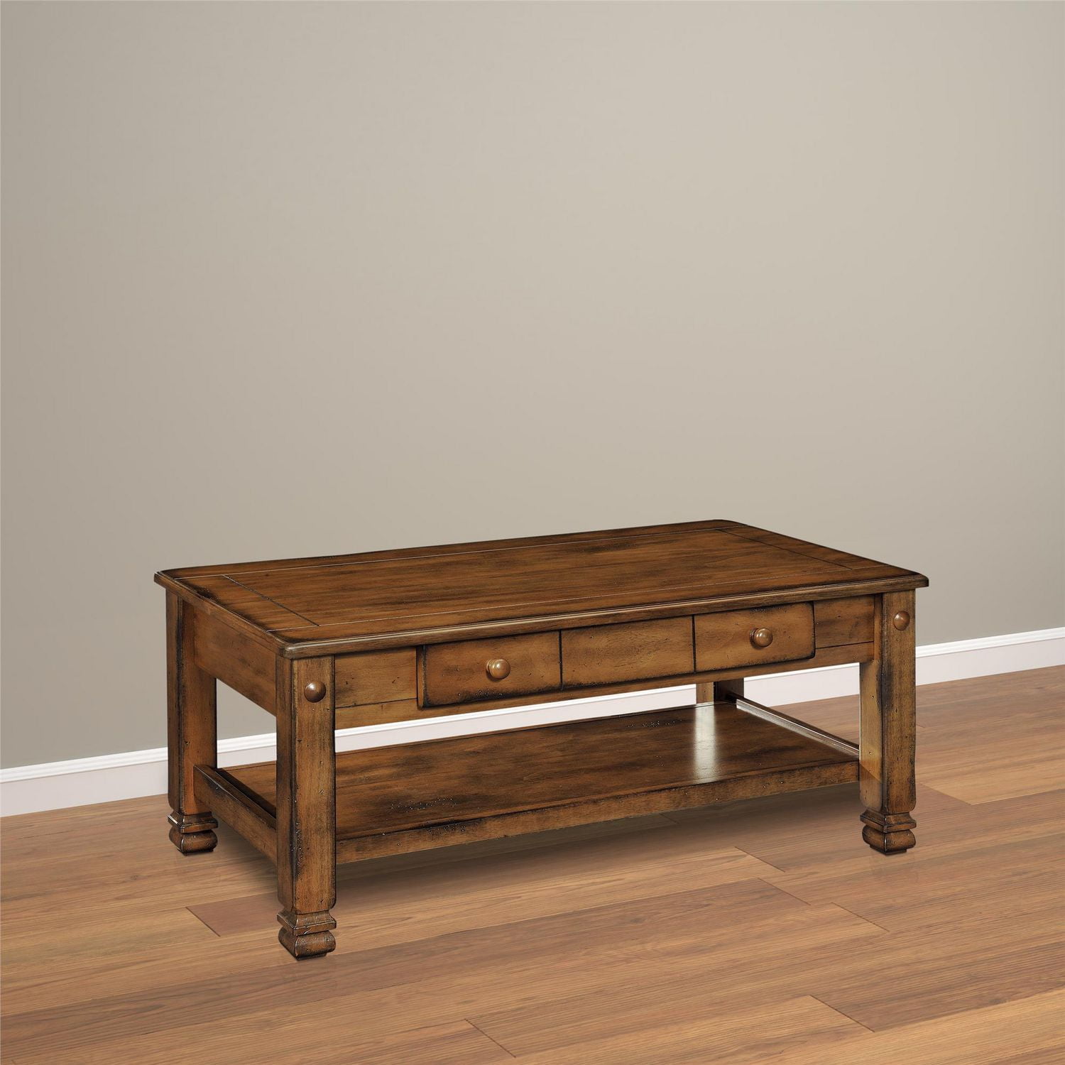 Summit Mountain Wood Veneer Coffee Table Medium Brown Walmart Canada