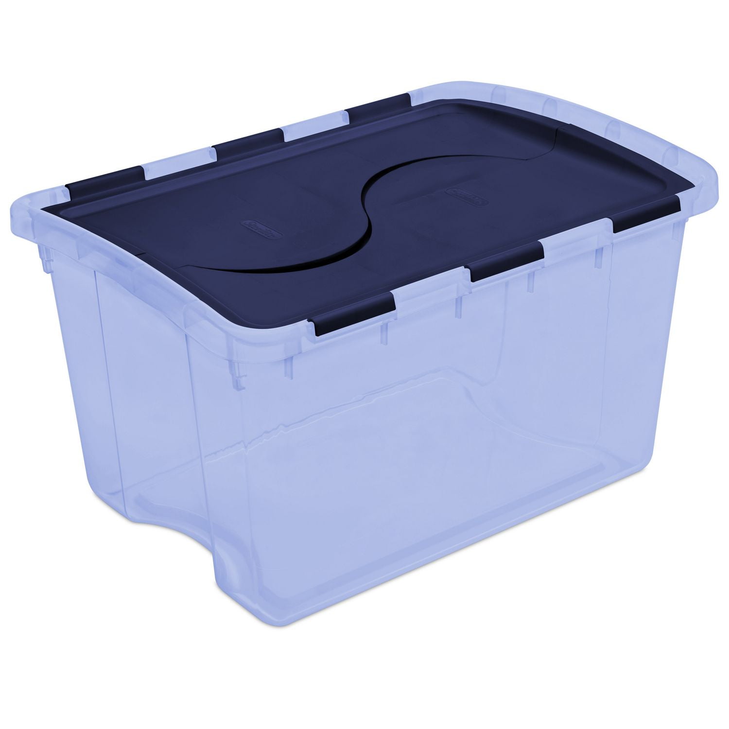 Sterilite 45L Hinged Lid Storage Box Blue Walmart Canada