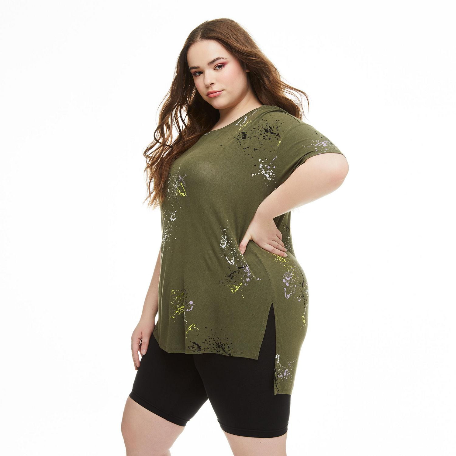 T-shirt tunique surdimensionné Harper + Zoe Plus pour femmes