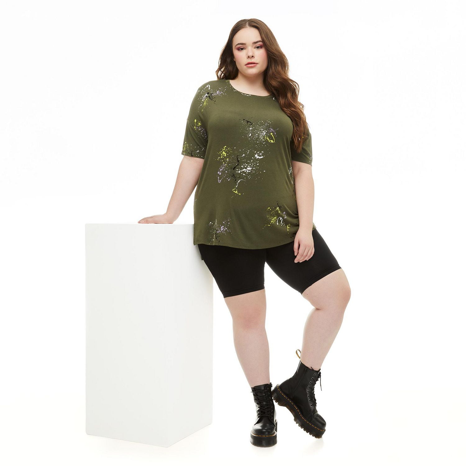 T-shirt tunique surdimensionné Harper + Zoe Plus pour femmes