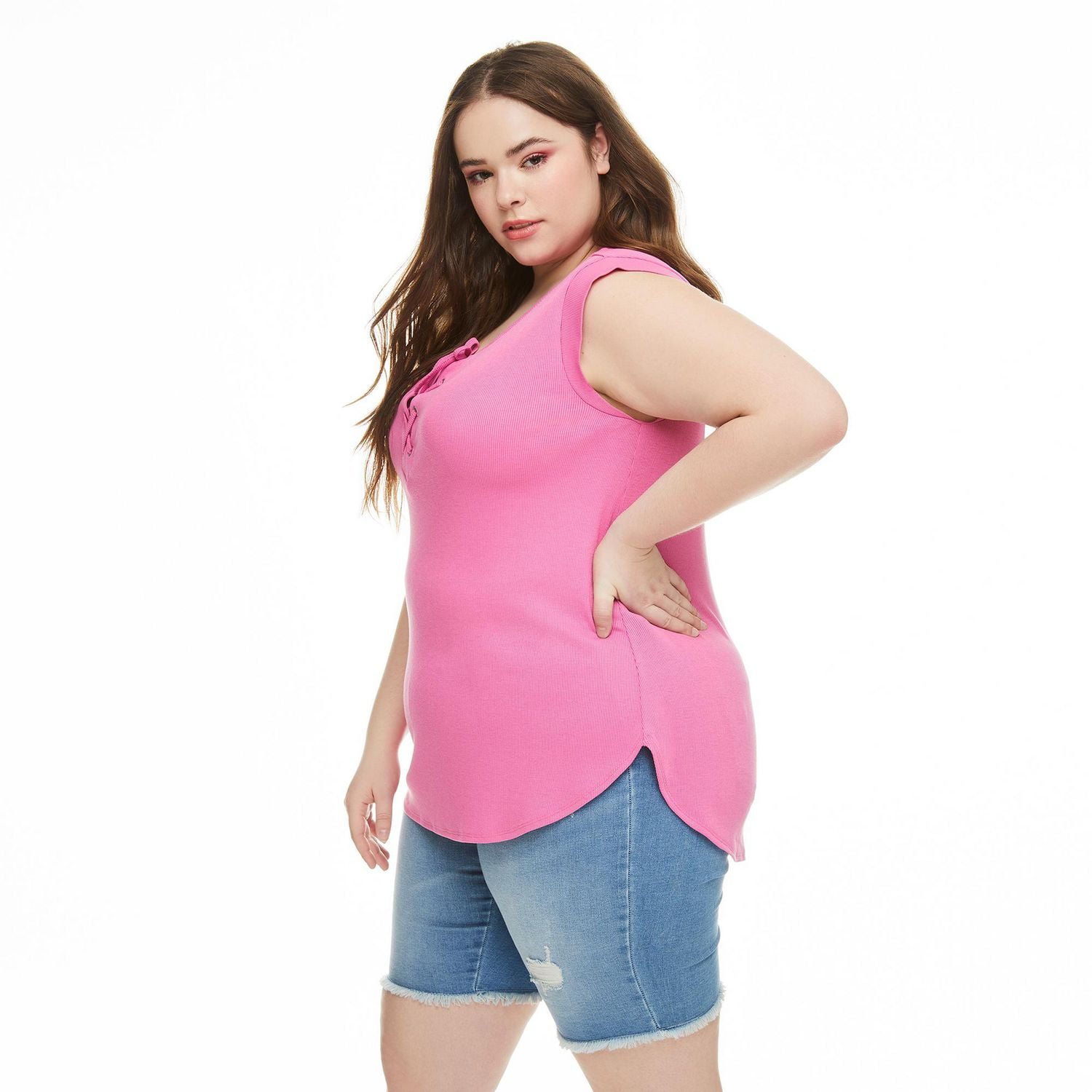 Harper + Zoe Plus Women's Lace-Up Tank